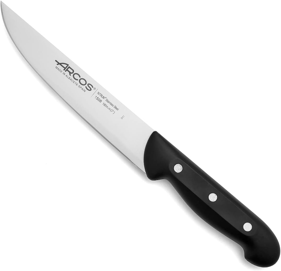 Cuchillo acero inox nitrum 7pulg mango POM serie Maitre negro