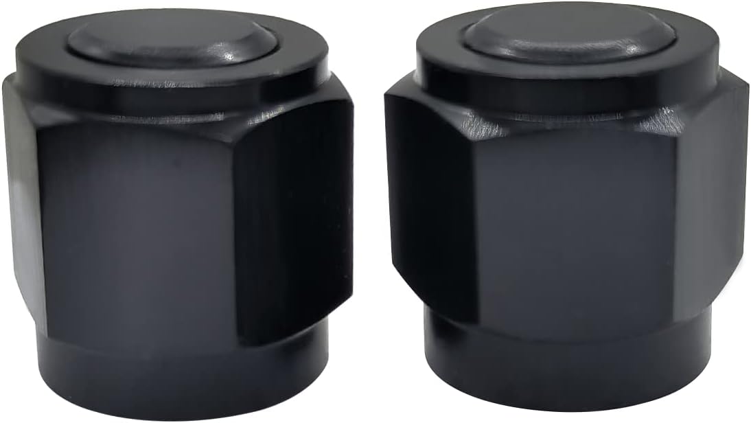 2 Pzas Acoplador 6AN Hembra Rosca Giratorio Tapón Aluminio Negro