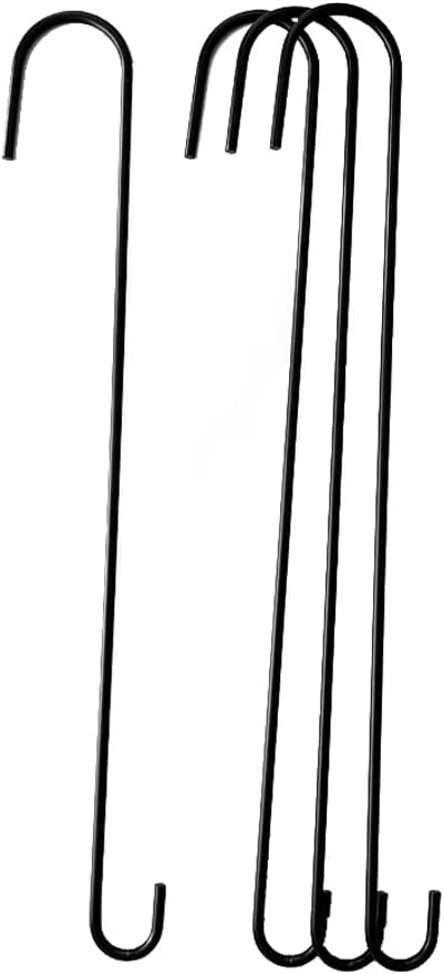 Gancho extensión acero 18" para plantas negro set 4