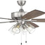 Ventilador techo 60pulg LED 5 cuchillas madera nogal gris