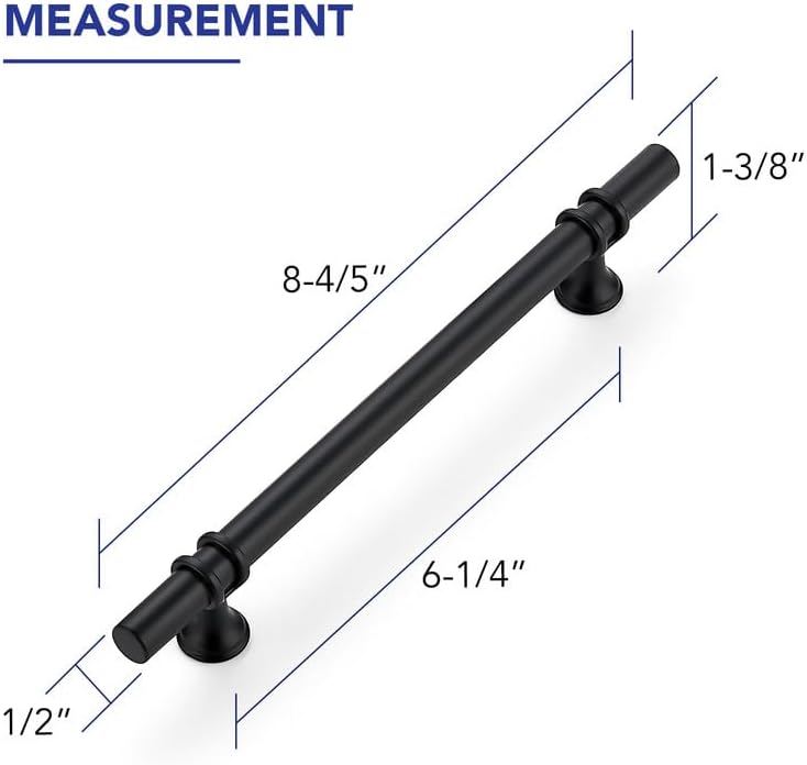 10 Manijas Gabinete Negro 8-13/16" Tiradores