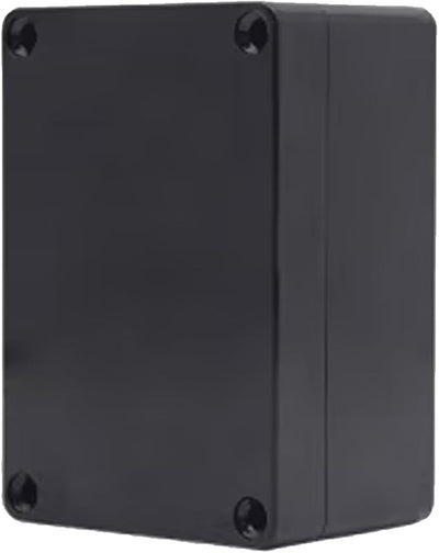 Caja eléctrica plástico ABS IP65 con 4 prensaestopas M16 negro