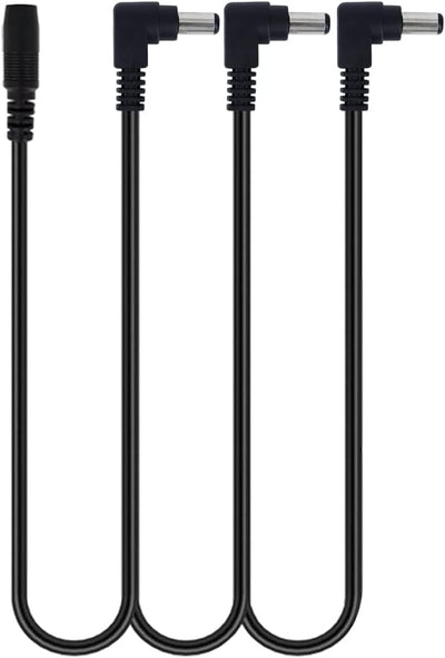Cable divisor 1-3 vías para pedal efecto guitarra negro