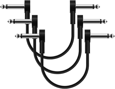 Cable conexión 6pulg pedal efecto guitarra set 3 TS negro