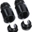 Adaptador riel combustible SAE 3/8 aluminio negro 2 Pzas