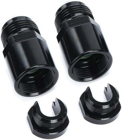 Adaptador riel combustible SAE 3/8 aluminio negro 2 Pzas