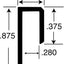 Canal J aluminio para material 1/4-9/32" 48" negro set 3