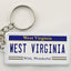 Llavero rectangular aluminio placa WV 2.5x1.25pulg