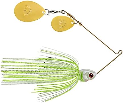 Señuelo pesca lubina 1/2 oz blanco Chartreuse plata