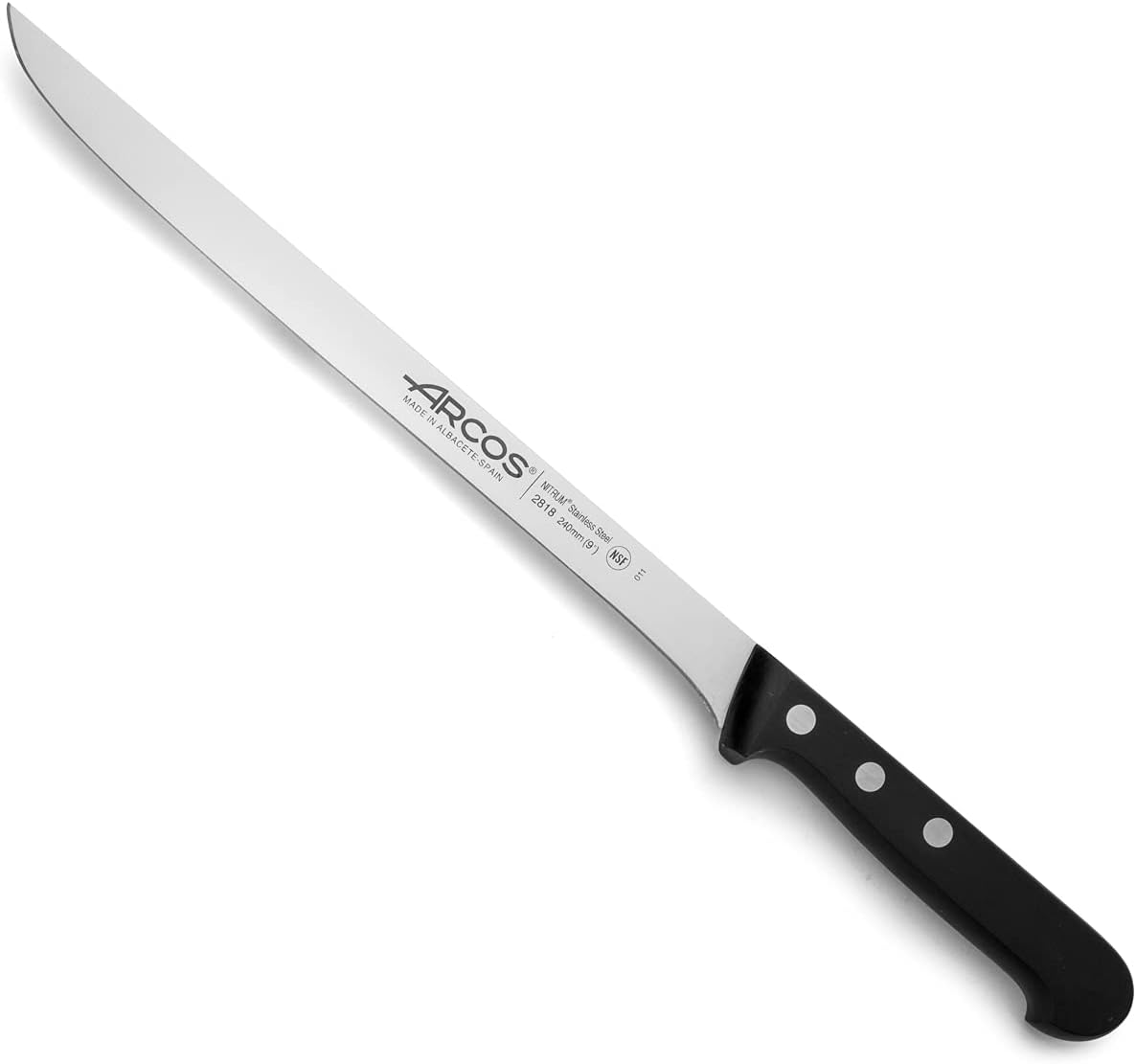 Cuchillo acero inox 9 pulg ergonómico negro