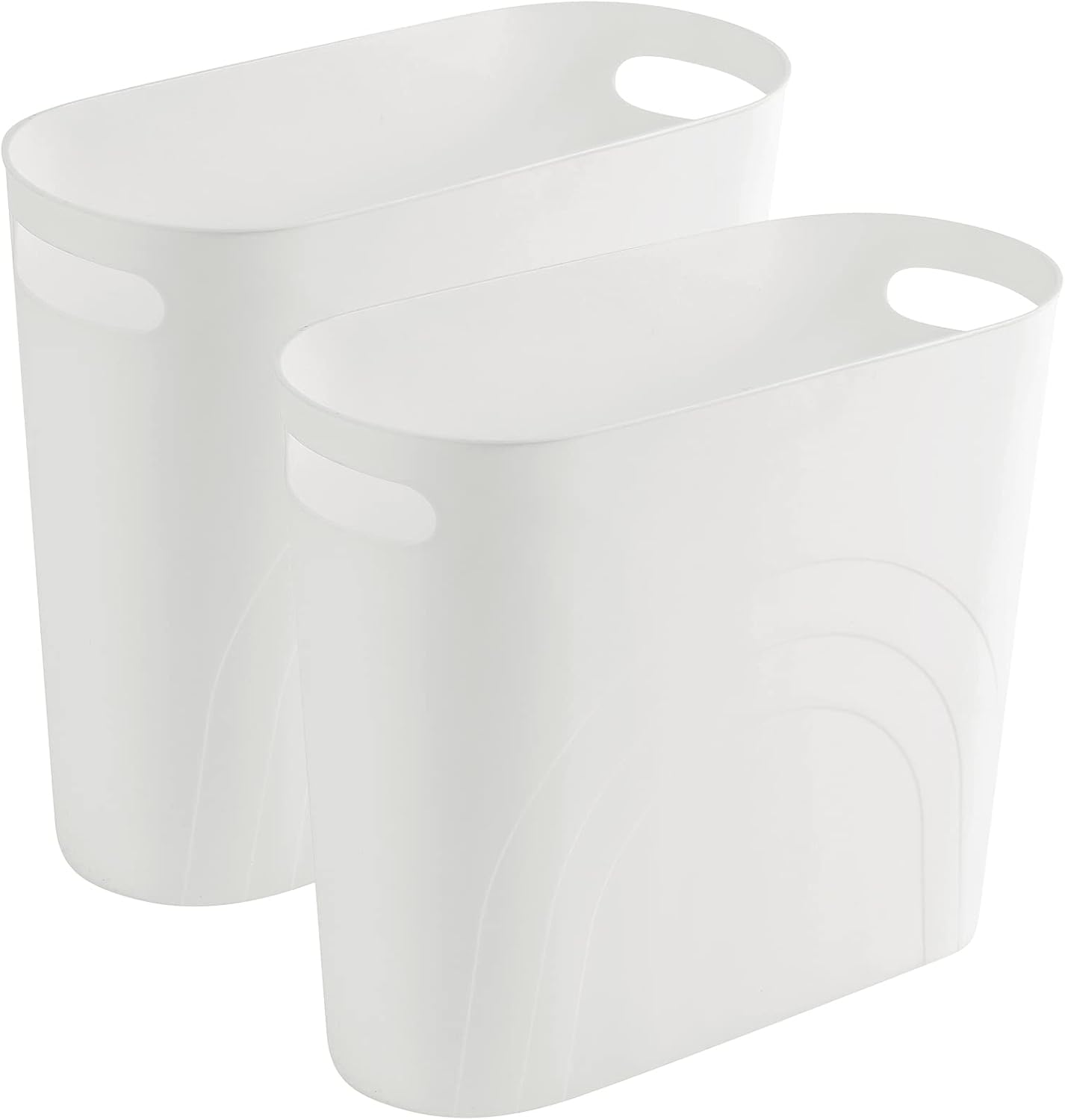 Cubo basura 3.5gal plástico delgado asas pack 2