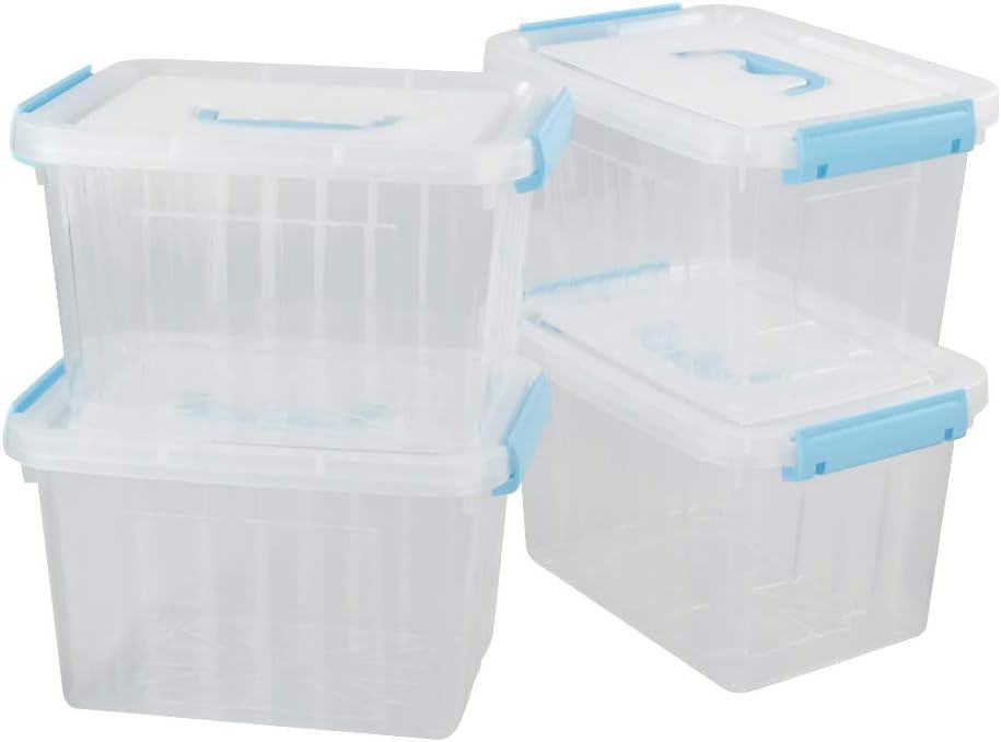 Contenedor 6qt plástico con tapa 4 pzas