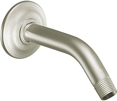 Brazo ducha 8pulg níquel cepillado con brida