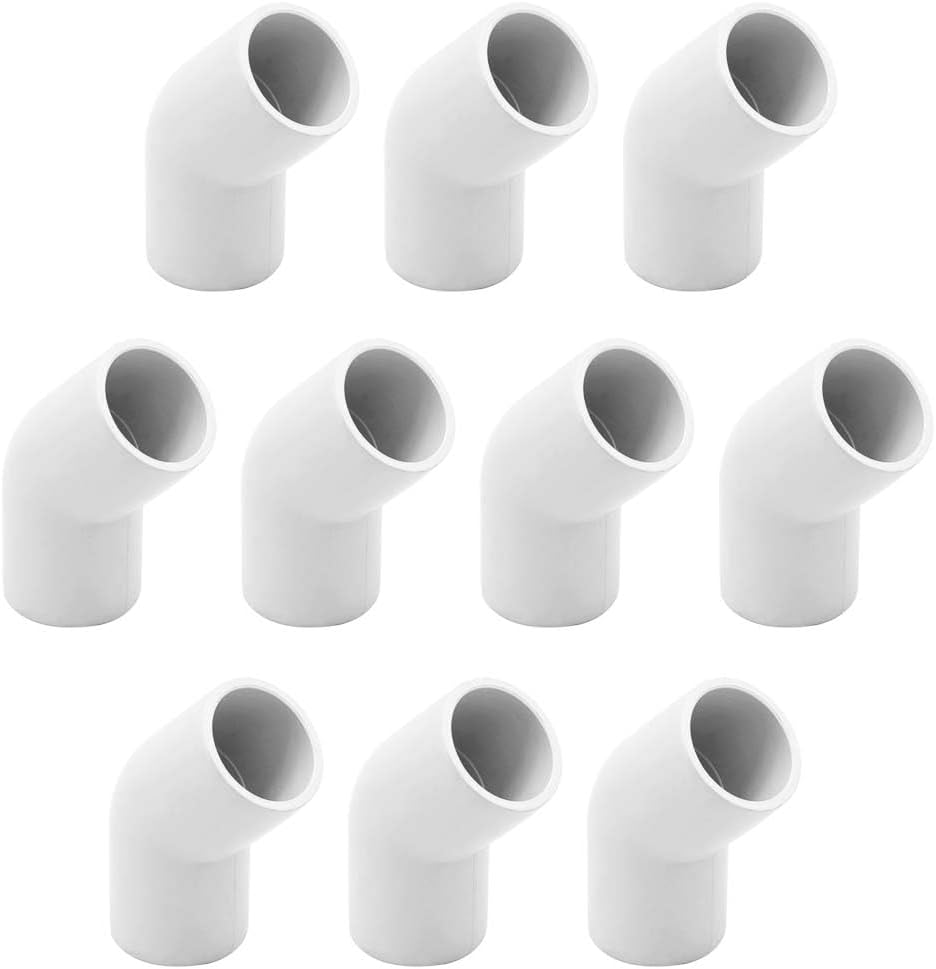 Conector PVC 45 grados 1-1/4 pulg 10uds para estructura