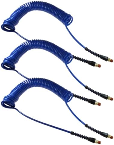 Manguera aire espiral PU 1/4pulg 20ft con 2 accesorios MPT