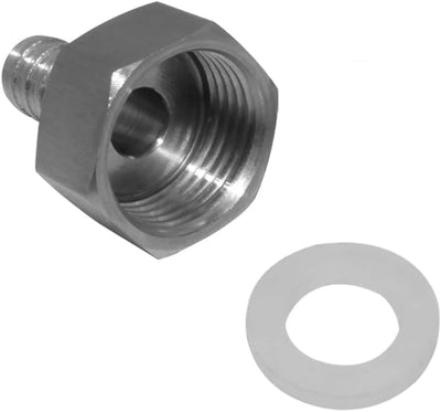Manguera acero inox 1/2x3/4 pulg adaptador giratorio jardín