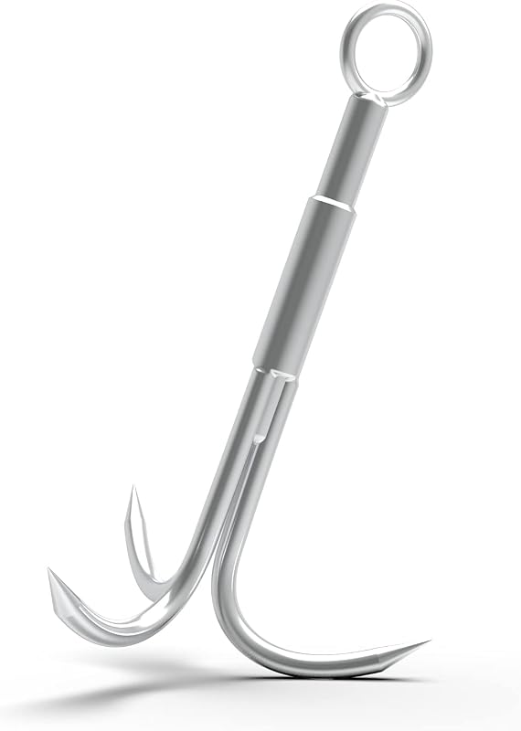 Gancho agarre acero inox 3 garras para escalada y rescate