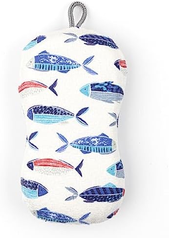 Esponja exfoliante blanca azul 3x6.5