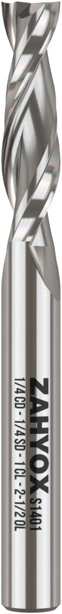 Broca fresadora espiral 1/4pulg carburo sólido para madera