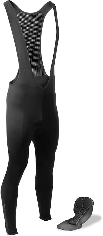 Mallas ciclismo acolchadas forro polar térmico negro