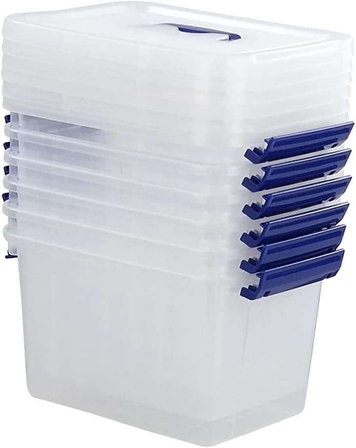 Caja plástico transparente 6l con tapa set 6