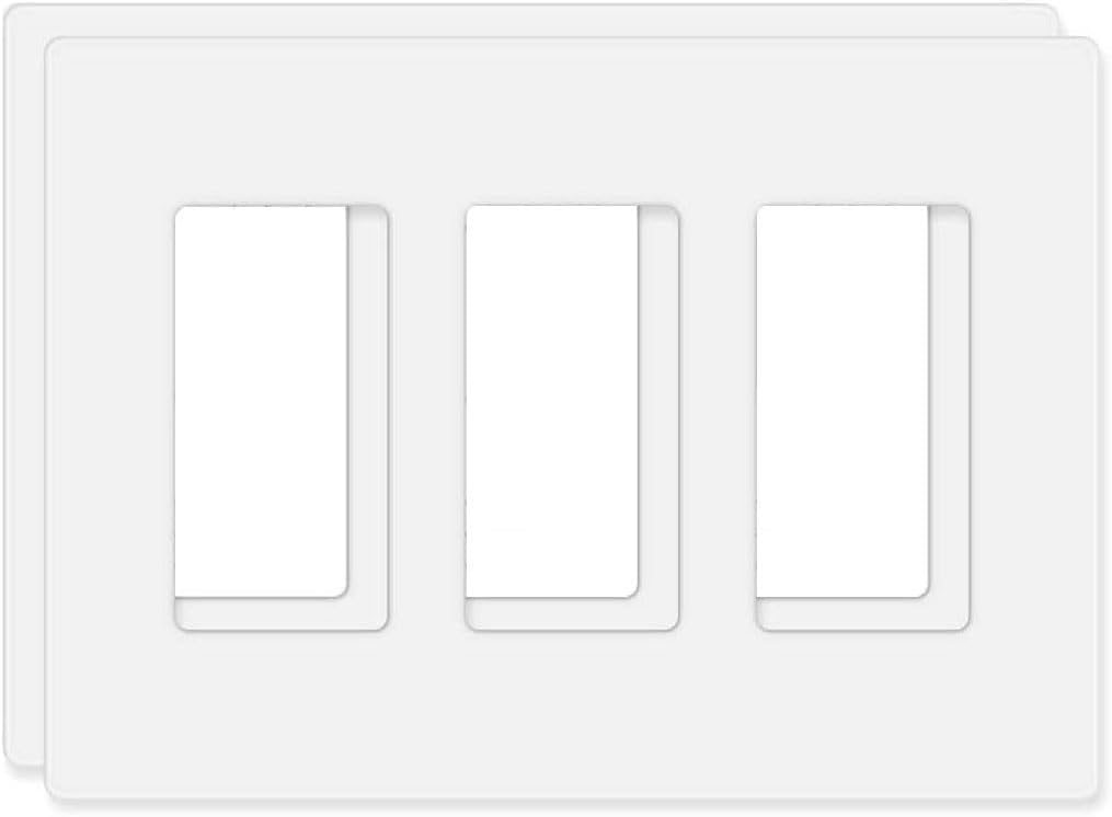 Placas pared decorativas 3 segmentos termoplástica blanca set 2