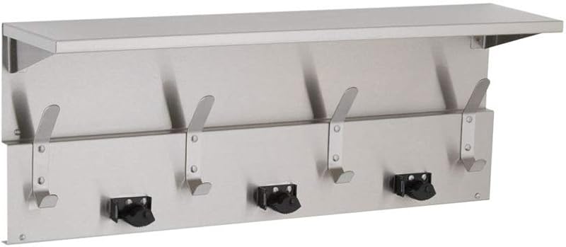 Estante acero inox 34pulg con soportes escoba fregona y