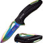 Cuchillo bolsillo metal grabado personalizado arco iris
