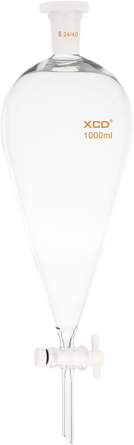 Embudo separador vidrio borosilicato 24/40 llave PTFE 33.8oz