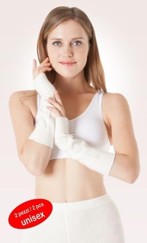 Calentador rodilla lana angora 2 Pzas crudo