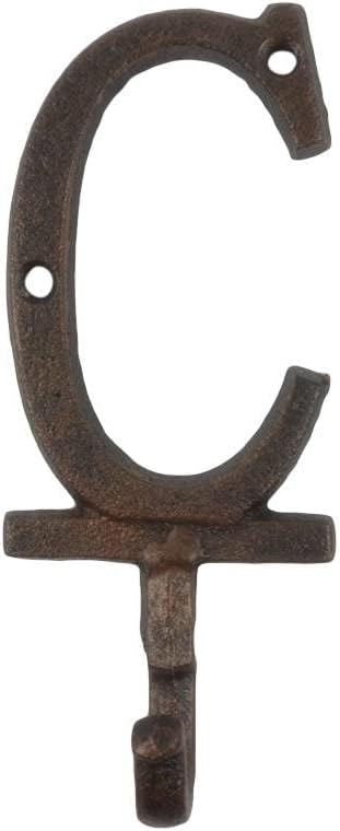 Gancho pared cobre letra C hierro fundido 6"