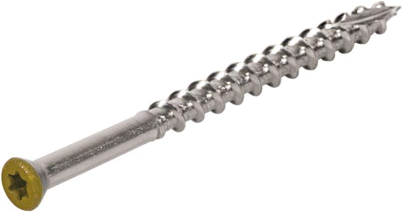 Tornillos cubierta acero inox #8x2-1/2 T15 50pies2 pack 100
