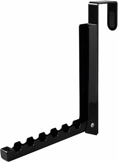 Ganchos plegables para puerta con 6 ranuras 1 unidad negro
