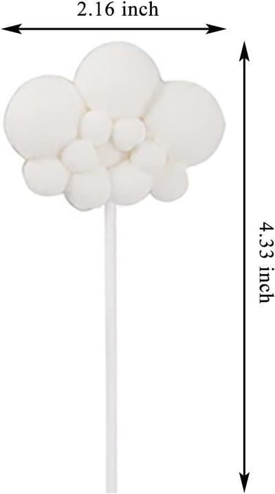 10 Pzas Decoración Nubes Felpa Cupcakes Boda Baby Shower Blanco