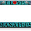 Funda placa matrícula texto I Love Manatees