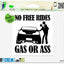 Adhesivo para coche 4x4 interior exterior No Free Rides Gas O Ass