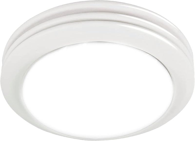 Ventilador baño silencioso luz LED 80 CFM cubierta vidrio