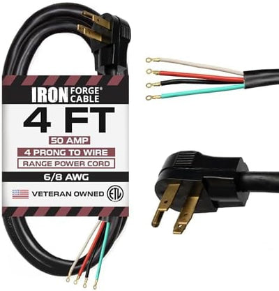 Cable STW 6/8 AWG NEMA 14-50 50A extremo abierto cocina