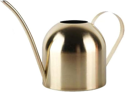 Regadera acero inox boquilla larga para suculentas dorado