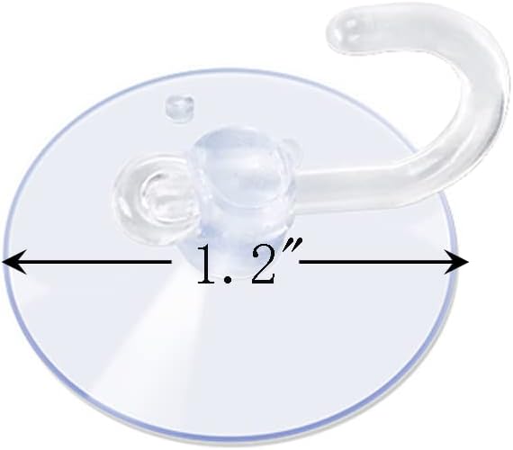 20 Ventosas Transparentes 1.2" con Ganchos para Hogar