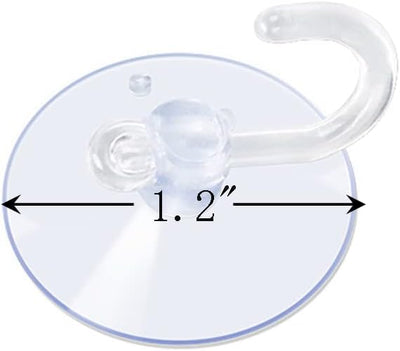 20 Ventosas Transparentes 1.2" con Ganchos para Hogar