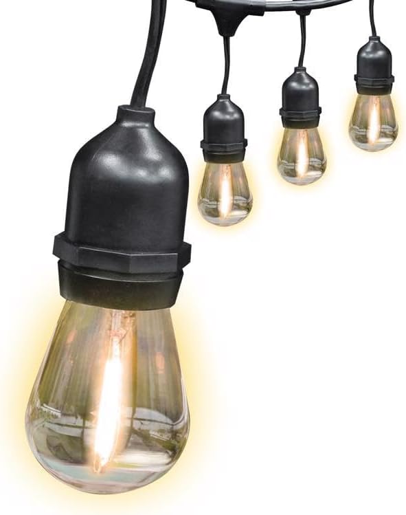 Cadena luces LED ámbar 24ft 12 luces