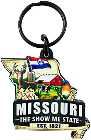 Llavero Missouri mapa estado bandera acrílico color múltiple