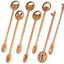 7 Cucharas Madera para Mezclar Cocina con Mango Largo