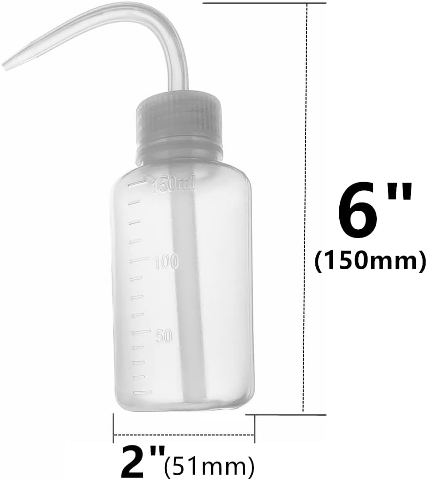 Botella lavado 5.1oz y 5oz boca estrecha sin derrames