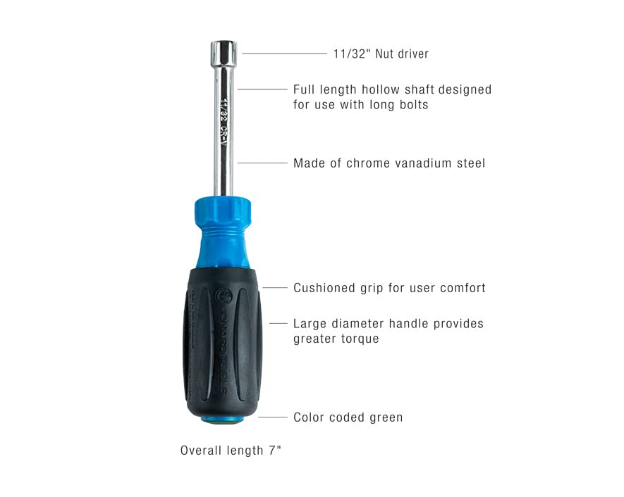 Llave tuercas eje hueco mango ergonómico verde 1