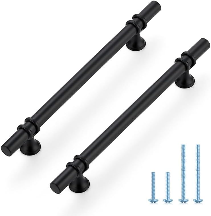 10 Manijas Gabinete Negro 8-13/16" Tiradores
