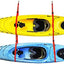 Sistema almacenamiento doble kayaks con correas