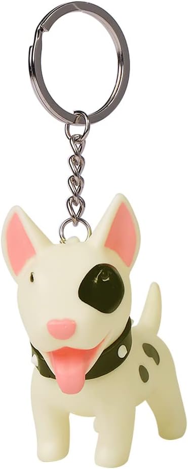Llavero Bull Terrier PVC para coche blanco