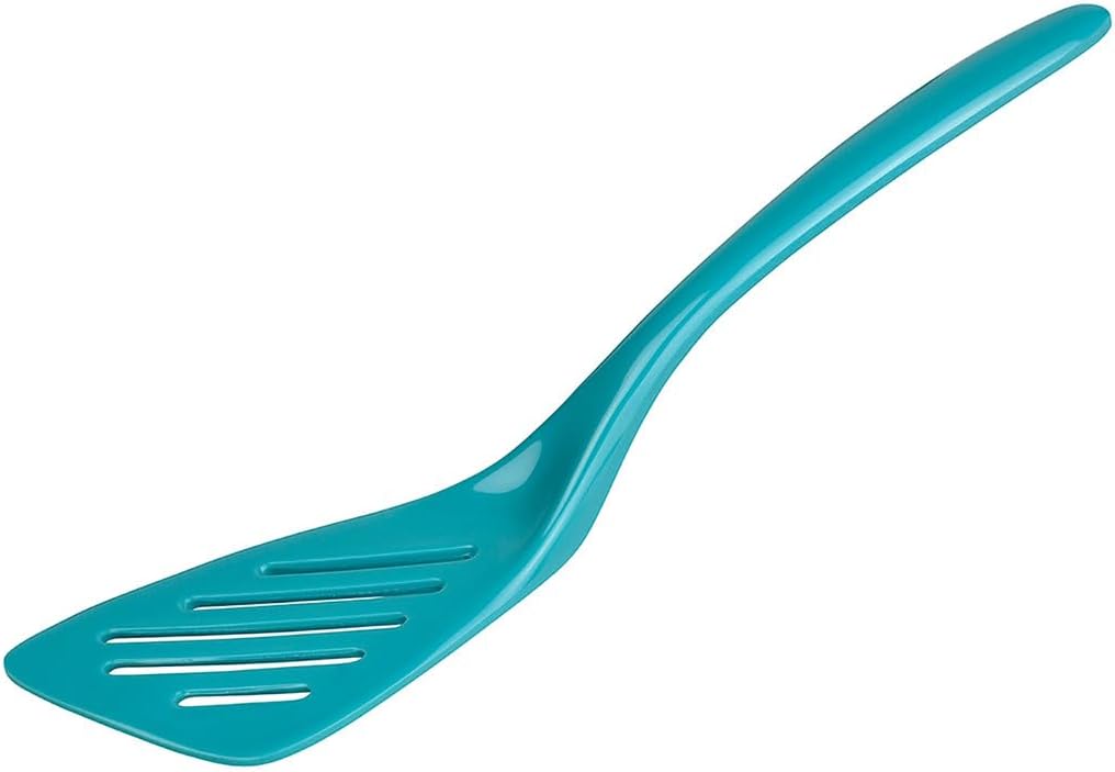 Espátula ranurada melamina 7.25pulg turquesa